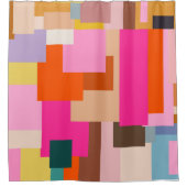 Mid Century Moderne Colorful Geometric Abstract Douchegordijn (Voorkant)