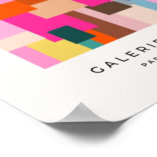 Mid Century Moderne Colorful Geometric Abstract Poster (Hoek)