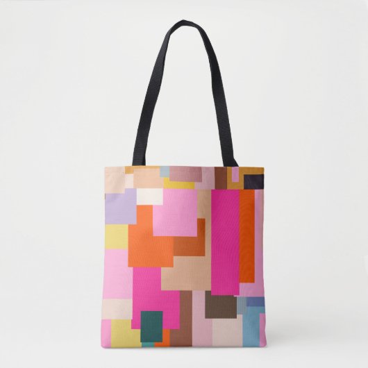 Mid Century Moderne Colorful Geometric Abstract Tote Bag (Voorkant)