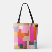Mid Century Moderne Colorful Geometric Abstract Tote Bag (Achterkant)