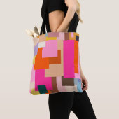 Mid Century Moderne Colorful Geometric Abstract Tote Bag (Dichtbij)