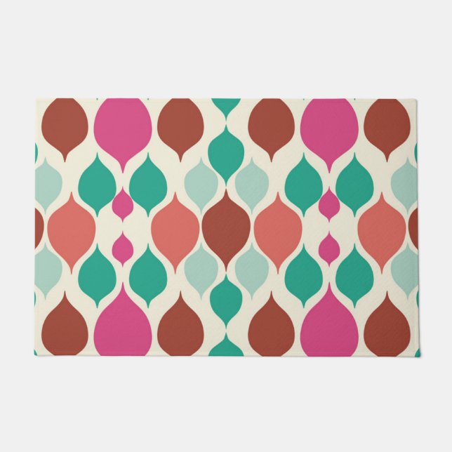 Mid Century Moderne Colorful Geometric Deurmat (Voorkant)