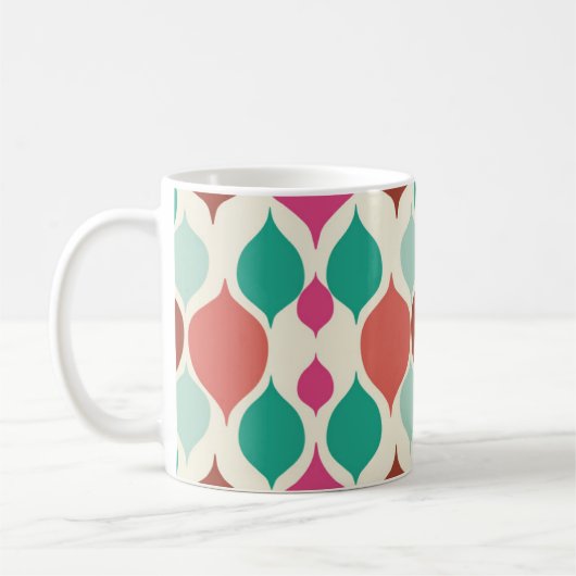 Mid Century Moderne Colorful Geometric Koffiemok (Links)