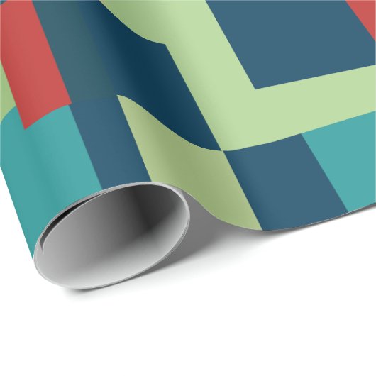 Mid Century Moderne Colorful Geometric Pattern Cadeaupapier (Rol Hoek)