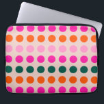 Mid Century Moderne Colorful Geometric Polka Dots Laptop Sleeve<br><div class="desc">Kleurrijke geometrische stippen - moderne poka-puntjes uit de midden-eeuw - perachy beige achtergrond met roze,  oranje en groene stippen.</div>