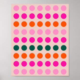 Mid Century Moderne Colorful Geometric Polka Dots Poster