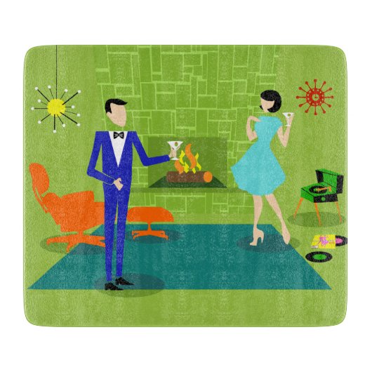 Mid Century Moderne Couple Cutting Board Snijplank (Voorkant)