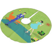 Mid Century Moderne Couple kerstboomrok Kerstboom Rok (Gekanteld)