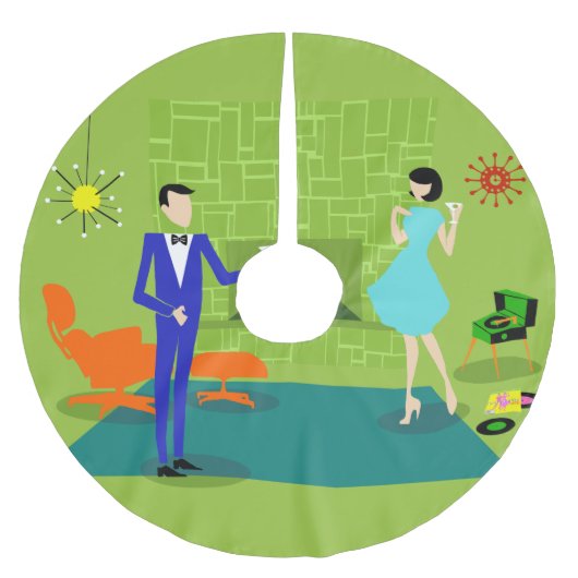 Mid Century Moderne Couple kerstboomrok Kerstboom Rok (Voorkant)