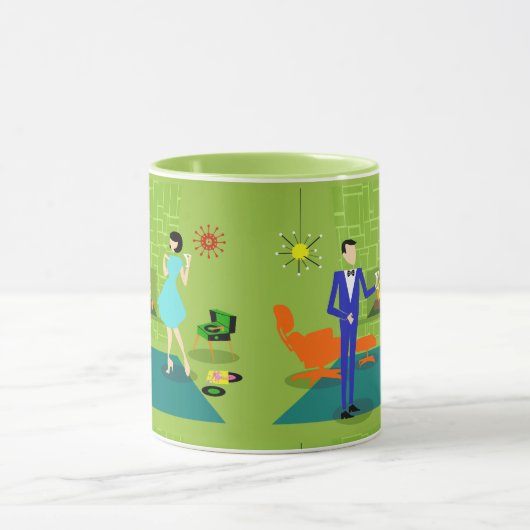 Mid Century Moderne Couple Mok (Midden)