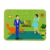 Mid Century Moderne Coupure Flexible Magnet Magneet (Horizontaal)