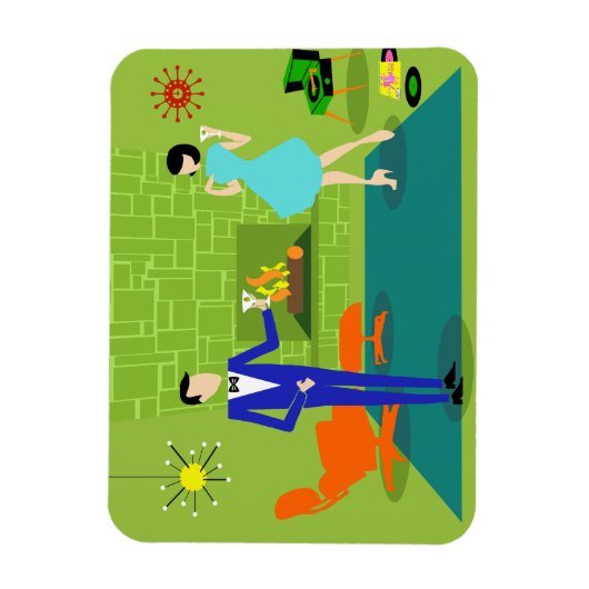 Mid Century Moderne Coupure Flexible Magnet Magneet (Verticaal)