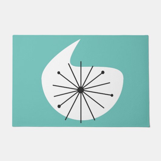 Mid Century Moderne CUSTOM COLOR Starburst Deurmat (Voorkant)