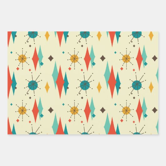 Mid Century Moderne Design Patroon Inpakpapier Vel (Voorkant 2)