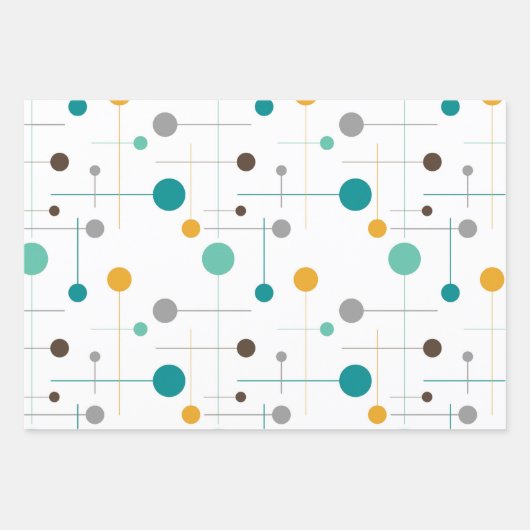 Mid Century Moderne Design Patroon Inpakpapier Vel (Voorkant 3)