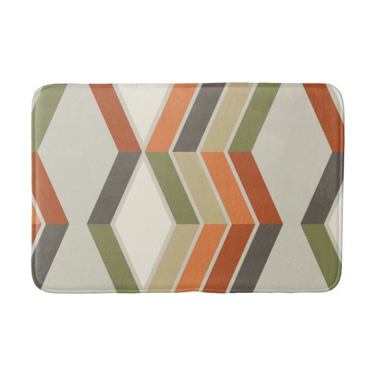 Mid Century Moderne Diagonaal Stripes Groen Sinaas Badmat (Voorkant)
