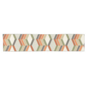 Mid Century Moderne Diagonaal Stripes Groen Sinaas Korte Tafelloper (Horizontaal)