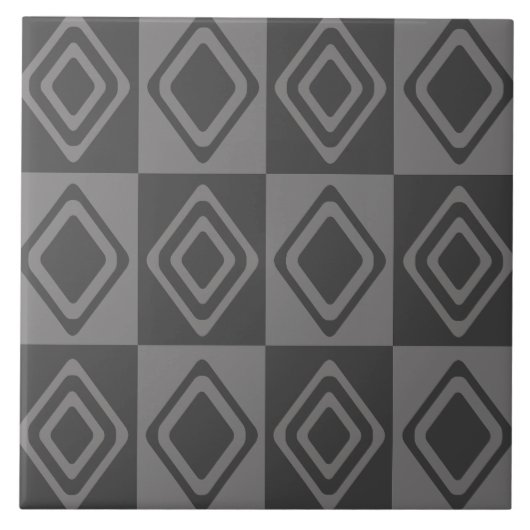 Mid Century moderne diamanten grijs Tegeltje (Voorkant)