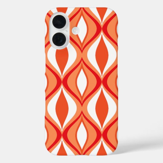 Mid-Century Moderne diamanten, Oranje en wit Case-Mate iPhone Case (Achterkant)