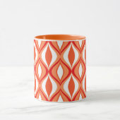 Mid-Century Moderne diamanten, Oranje en wit Mok (Midden)