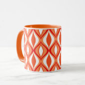 Mid-Century Moderne diamanten, Oranje en wit Mok (Voorkant links)