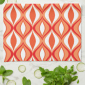 Mid-Century Moderne diamanten, Oranje en wit Theedoek (Gevouwen)