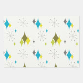 Mid Century Moderne diamanten, vis, avocado-groen Inpakpapier Vel (Voorkant)