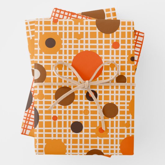 Mid Century Moderne Dotty Stippen Woven Pattern Inpakpapier Vel (In situ)