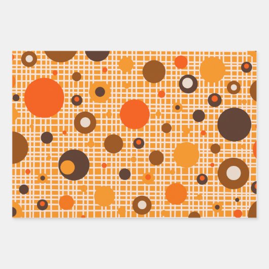 Mid Century Moderne Dotty Stippen Woven Pattern Inpakpapier Vel (Voorkant 2)