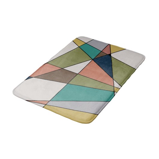 Mid Century Moderne Driehoek Abstract Badmat (Gekanteld)