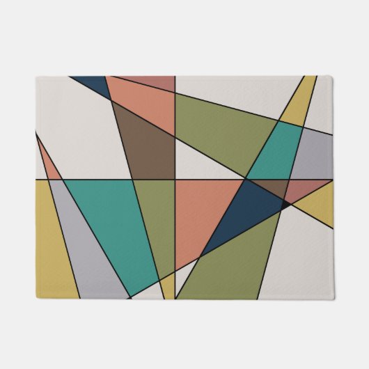 Mid Century Moderne Driehoek Abstract Deurmat (Voorkant)