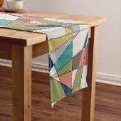 Mid Century Moderne Driehoek Abstract Korte Tafelloper (Voorbeeld)