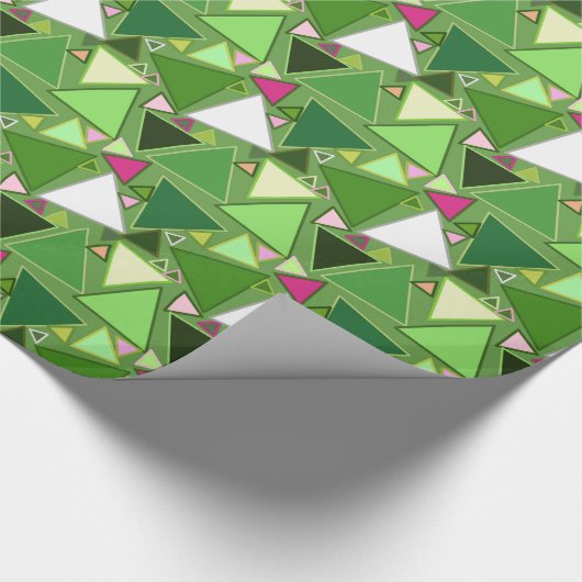 Mid-Century Moderne driehoeken, Lime Green Multi Cadeaupapier (Hoek)