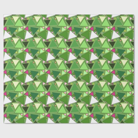 Mid-Century Moderne driehoeken, Lime Green Multi Cadeaupapier (Vlak)