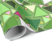 Mid-Century Moderne driehoeken, Lime Green Multi Cadeaupapier (Rol Hoek)