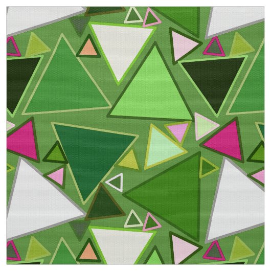 Mid-Century Moderne driehoeken, Lime Green Multi Stof (Swatch)