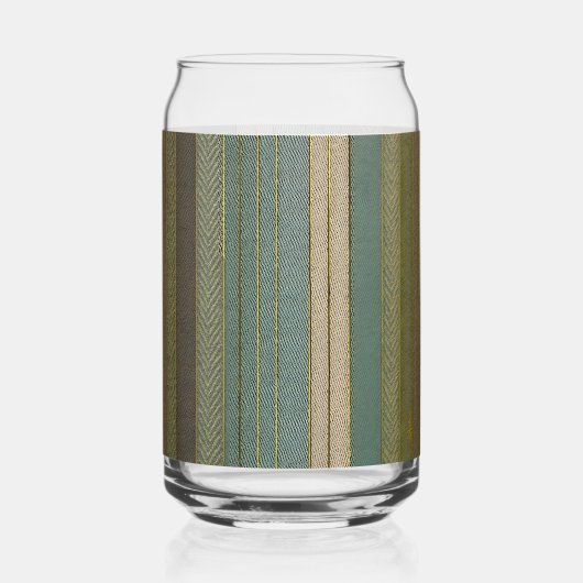 Mid Century Moderne gedempte strepen Print Blikvorm Glas (Voorkant)