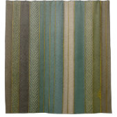 Mid Century Moderne gedempte strepen Print Douchegordijn (Voorkant)