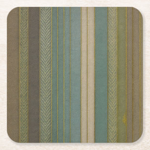 Mid Century Moderne gedempte strepen Print Kartonnen Onderzetters
