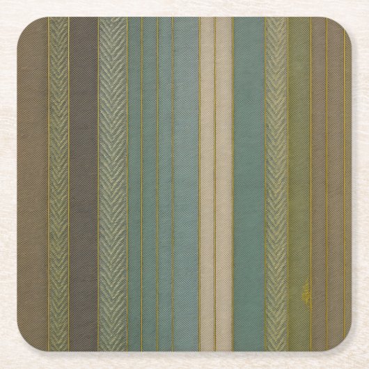 Mid Century Moderne gedempte strepen Print Kartonnen Onderzetters (Voorkant)