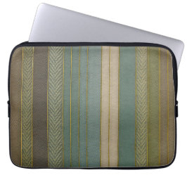 Mid Century Moderne gedempte strepen Print Laptop Sleeve