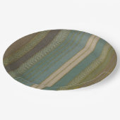 Mid Century Moderne gedempte strepen Print Papieren Bordje (Gekanteld)