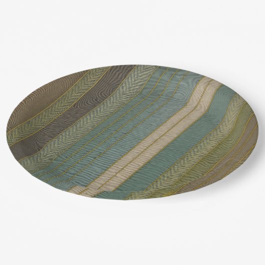 Mid Century Moderne gedempte strepen Print Papieren Bordje (Gekanteld)