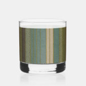 Mid Century Moderne gedempte strepen Print Whisky Glas (Achterkant)