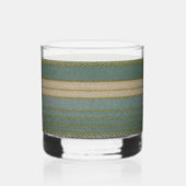 Mid Century Moderne gedempte strepen Print Whisky Glas (Achterkant)