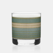 Mid Century Moderne gedempte strepen Print Whisky Glas (Links)