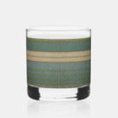 Mid Century Moderne gedempte strepen Print Whisky Glas (Rechts)