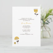 Mid Century Moderne Gele Bloemen Verjaardag Kaart (Staand voorkant)