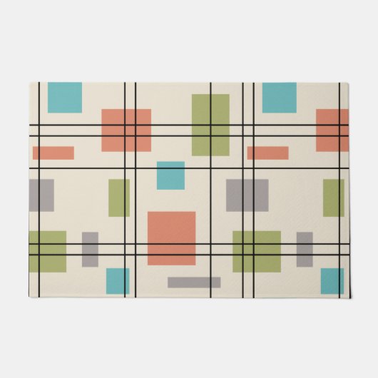 Mid Century Moderne Geometric 3 Deurmat (Voorkant)