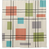 Mid Century Moderne Geometric 3 Douchegordijn (Voorkant)